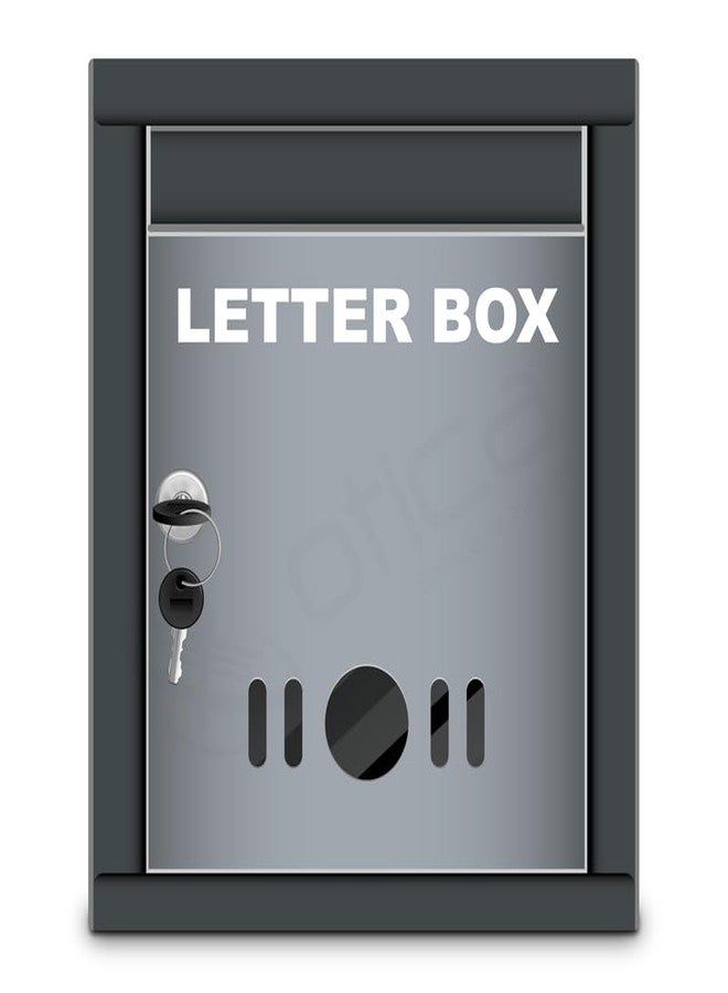 OTICA All in One Multipurpose Use Box - Letter Box/Post Box for Gate Home | Wall Mount Suggestion Box for Office Use, Donation Box, Complaint Box with Lock & Key for Hospital | GI Steel Material Grey - Image 1